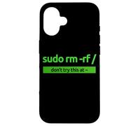 «Sudo RM -RF/» Programación de Ropa Estilo sudo con Humor y Orgullo Nerd Carcasa para iPhone 16