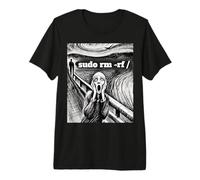 Sudo RM -RF Scream Tech Parodia Arte Tecnología TI Linux Sysadmin Camiseta Premium