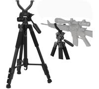 SUDOCA Trípode de Tiro para Rifle de 1,5 m para Caza al Aire Libre, Horquilla en V y rotación de 360°, bastón de Tiro de Aluminio Ligero de 53 a 140 cm, Manos Libres