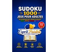 Sudoku 1000 Puzzles Adultes - Format Poche 5,06×7,81": 4 Niveaux (Facile à Expert): Collection Master. Passe-Temps Mental pour les voyages, le train et l'avion