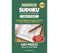 Sudoku 365 Plus - Easy Edition (2026): Black & White Edition - Cream Paper (Sudoku 365 Plus Series)