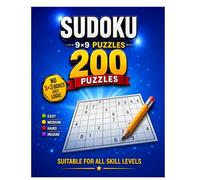 Sudoku 9x9 Puzzles: 200 Puzzles: 200 Puzzles with Solutions for Kids and Adults - Premium Large Print Edition with mixed level: Easy, Medium, Hard, and Insane Levels for Brain Training