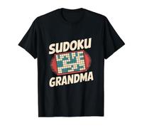Sudoku Abuela Camiseta gráfica económica, Hombre, Negro, S