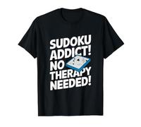 Sudoku Adicto No Se Necesita Terapia Divertido Sudoku Camiseta gráfica económica, Hombre, Negro, S