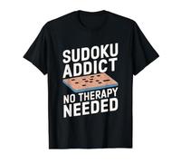 Sudoku Adicto No Se Necesita Terapia Divertido Sudoku Camiseta gráfica económica, Hombre, Negro, S