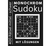 Sudoku Block Black Edition: 400 Herausforderungen mittel bis schwer mit Lösungen - Für Erwachsene