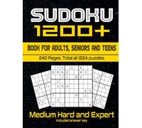 Sudoku Book for Adults: 1200+ Puzzles Games, Medium, Hard, and Expert, (Sudoku Puzzle Book)