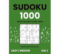 Sudoku Book for Adults and Teens - 1000 Easy & Medium Puzzles with Solutions | Vol. 1: Two levels in one sudoku book - for smooth progress and daily brain training.