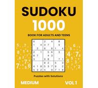 Sudoku Book for Adults and Teens - 1000 Medium Puzzles with Solutions | Vol. 1: Challenge your brain with Sudoku puzzles - perfect for improving focus and problem-solving skills.