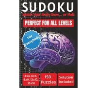 Sudoku Brain Workout For Adults - 150 Puzzles, 5 Sizes: Sudoku Puzzles whit 5 Grids | 6x9 inches, 300 pages | 150 Puzzzles and 150 Solution .. Gift for vacation , Holiday and Free Times