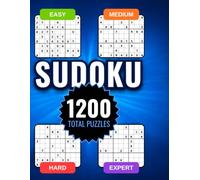 Sudoku Compact: 1,200 Sudoku Puzzles: 4 Levels from Easy to Expert • 6 Puzzles Per Page • Full Solutions