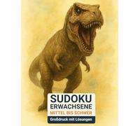 sudoku erwachsene mittel bis schwer: Großdruck mit Lösungen & Dinosaurier-Design