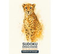sudoku erwachsene mittel bis schwer: Großdruck mit Lösungen & Gepard-Design