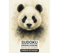 sudoku erwachsene mittel bis schwer: Großdruck mit Lösungen & Panda-Design