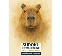 sudoku erwachsene mittel bis schwer: Großdruck mit Lösungen & Wasserschwein-Design