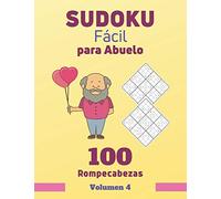 Sudoku Fácil para Abuelo. 100 Rompecabezas Volumen 4: sudoku con solución para personas mayores, Regalo para Abuelo.