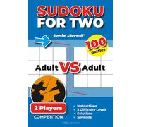 Sudoku for Two: Sudoku puzzles for adults in three different levels Play together in competition and have fun. "Spywall" between players. 100 Battles & Solutions.
