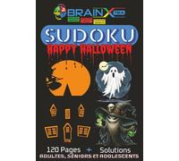 Sudoku Happy Halloween, Livre de puzzles 4 x 4 très facile avec fond Spéciale thématique Halloween pour débutants,: 6" x 9" portable, 120 pages, cadeau parfait.