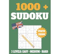 SUDOKU Large print 1000+ Puzzles | Easy Medium Hard | For all ages: Travel & Relaxation | Solutions Include