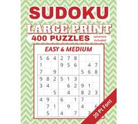 Sudoku Large Print 400 Puzzles, Solutions Included, Easy & Medium, 20 pt font: Easy to Read Numbers with 4 Puzzles for Adults or Seniors on each 8.5 x ... Gift to Boost Focus, Relaxation & Cognition.