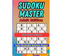 Sudoku Master Adult Edition: 600 Hard Puzzle Book is perfect for experienced and casual players who want to enjoy relaxing brain exercise