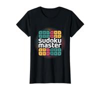 Sudoku Master Brain Teaser Puzzle Juego Camiseta gráfica económica, Mujer, Negro, XS