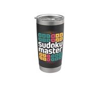 Sudoku Master Brain Teaser Puzzle Juego Vaso térmico de acero inoxidable de doble pared