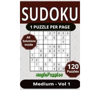 Sudoku One Puzzle Per Page: Medium Volume 1