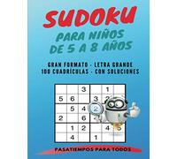 Sudoku para niños de 5 a 8 años: Gran Formato | Letra grande | 100 Cuadrículas | Con soluciones