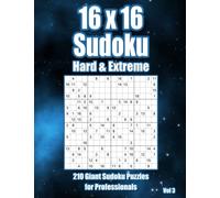 Sudoku Puzzle Book for Adults: 16x16 Hard & Extreme Sudoku