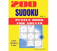 Sudoku Puzzle Book for Adults - 200 Puzzles Vol. 3: Easy, Medium & Hard Sudoku Brain Games | Large Print Number Puzzle Collection | Relaxing Logic Challenges