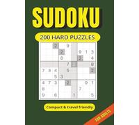 Sudoku Puzzle Book HARD Level Travel size: 200 Challenging Brain Games for Adults & Seniors with Solutions at the back| Small size