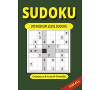 Sudoku Puzzle Book Medium Level small Travel size: 200 Fun Brain Games for Teens, Adults & Seniors with Solutions at the back. Pocket size