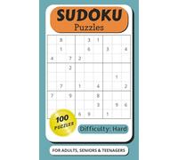 Sudoku Puzzle: Difficulty: Hard | 100 Sudoku Puzzles with Solutions | Travel Size: 5x8 inches