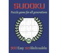 SUDOKU Puzzle game for all generations: 900 Easy 9x9 blocks sudoku