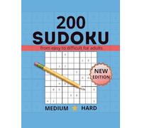 Sudoku Puzzles for Adults: 200 Sudoku puzzles from easy to difficult for adults