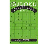 Sudoku Travel Size 4x6in, 102 Puzzles, Solutions in Back: Very Easy Pocket Size Sudoku Puzzle Book for Adults, Teens, and Kids