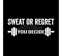Sudor en el gimnasio o arrepentimiento, tú decides Calcomanías de letras 48x127.4cm No daña la superficie de la pared Blanco