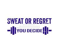 Sudor en el gimnasio o arrepentimiento, tú decides Calcomanías de letras 48x127.4cm Personalización personalizada Azul oscuro