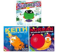 Sue Hendra & Paul Linnet Collection 3 Picture Books Set (Supertato: Evil Pea Rules, Keith the Cat with the Magic Hat & Norman the Slug Who Saved Christmas)