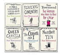 sue townsend 6 books collection set - (number ten,the queen and i,queen camilla,the public confessions of a middle-aged woman,rebuilding coventry,the woman who went to bed for a year)