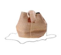 SueaLe Elegante bolso de mano de ganchillo de paja para bolso de mano de moda para niñas, adolescentes, adultos, mujeres, novia, regalo lindo monedero