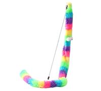 SueaLe Juguete interactivo de varita de gatito con tira de felpa de color Raibow de 33 pulgadas de largo, ideas de regalo para gatitos con e interactivo para gatos de interior
