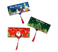 SueaLe Organizador de dinero de Papá Noel con 10 diseños de bolsillo, soporte de papel para tarjetas de regalo, plegable, con múltiples bolsillos