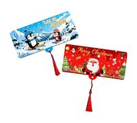 SueaLe Organizador de dinero de Papá Noel con 10 diseños de bolsillo, soporte de papel para tarjetas de regalo, plegable, con múltiples bolsillos