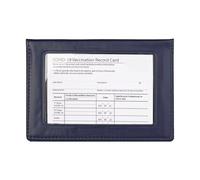 SueaLe Soporte para pasaporte con ventana transparente y múltiples ranuras para tarjetas, práctico organizador de viaje de PVC, protector ligero, azul oscuro, Mass Beauty