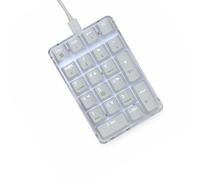 SueaLe Teclado mecánico de cable USB de 21 teclas con función de bloqueo de número independiente y carcasa transparente para computadora