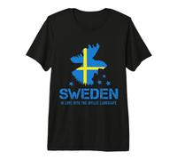 Suecia Enamorado de Suecia Suecia Suecia Bandera Alce Camiseta Premium
