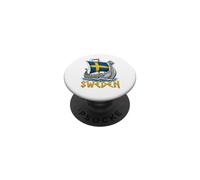 Suecia Viking Barco Nórdico Sueco Escandinavo Orgullo Diseño PopSockets PopGrip Adhesivo