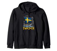 Suecia Viking Barco Nórdico Sueco Escandinavo Orgullo Diseño Sudadera con Capucha